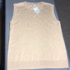 J. Crew sleeveless sweater top shirt tan small new